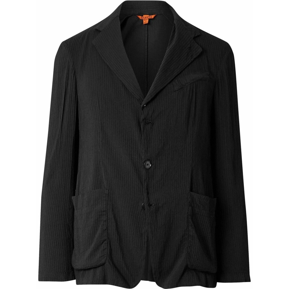 BARENA RIZZO GRAO TEXTURED WOVEN BLAZER BLACK SIZE IT 50/US L RETAIL 1,205$